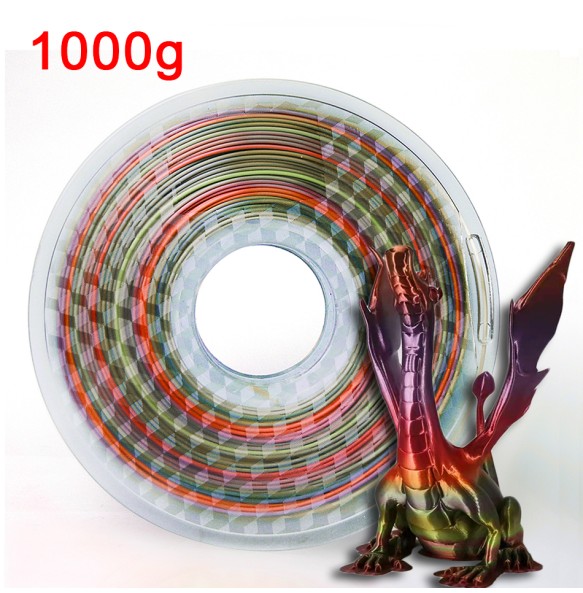 Silk Rainbow Filament 1.75mm For 3D Printer Shiny Polychrome Color PLA Filament Silk-like Sublimation Smooth Printing Materials