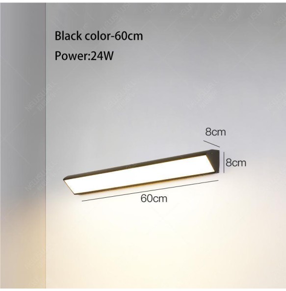 Led Waterproof Wall Lamp IP65 Outdoor Long Strip Exterior Line Light Garden Decoration External Wall Washer Lamps White Black