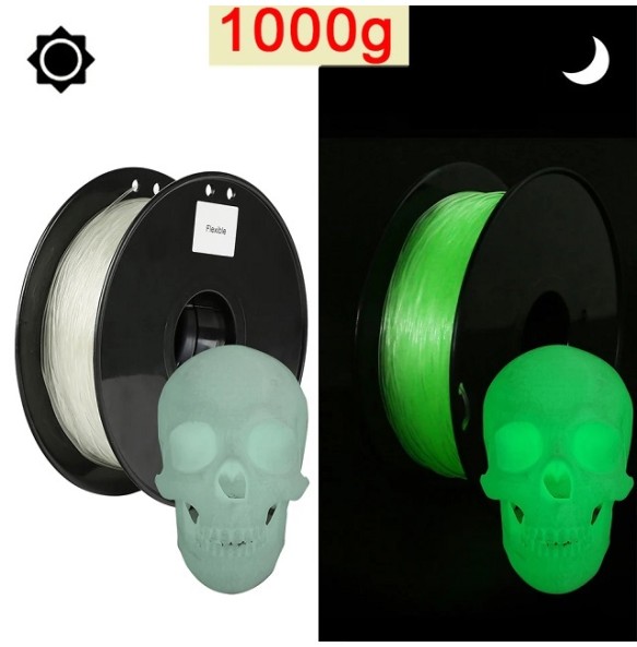 3D Filament PLA Glow In The Dark Luminous PLA 1kg 1.75mm Glowing Filament PLA Noctilucent 3D Printing Filaments Rainbow Filament