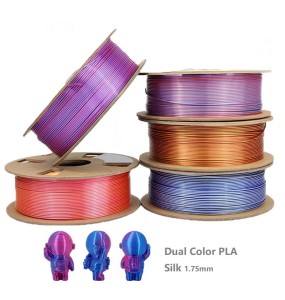 3D Filament Dual Color PLA 1kg 3D Printer Filament Silk PLA 1.75mm Two-tone 3D Printing Material Two Colors Sublimation Duotone