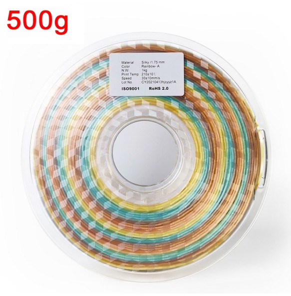 Rainbow Filament Silk PLA 1.75mm 1kg 3D Printer Filament Silky Luster 250g/500g Shiny 3D Pen Printing Materials Consumables