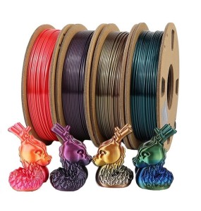 200G Rainbow Filament Silk PLA 1kg 1.75mm 3D Printer Silky Filament Color Change 3D Printing Materials PLA Filamento Gradient