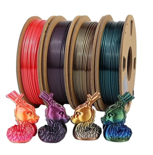 200G Rainbow Filament Silk PLA 1kg 1.75mm 3D Printer Silky Filament Color Change 3D Printing Materials PLA Filamento Gradient