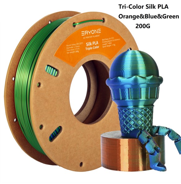 ERYONE 200g Tri Colors Silk PLA Filament For FDM 3D Printer 1.75mm ±0.03 High Quality New arrival Impresora 3D Printting