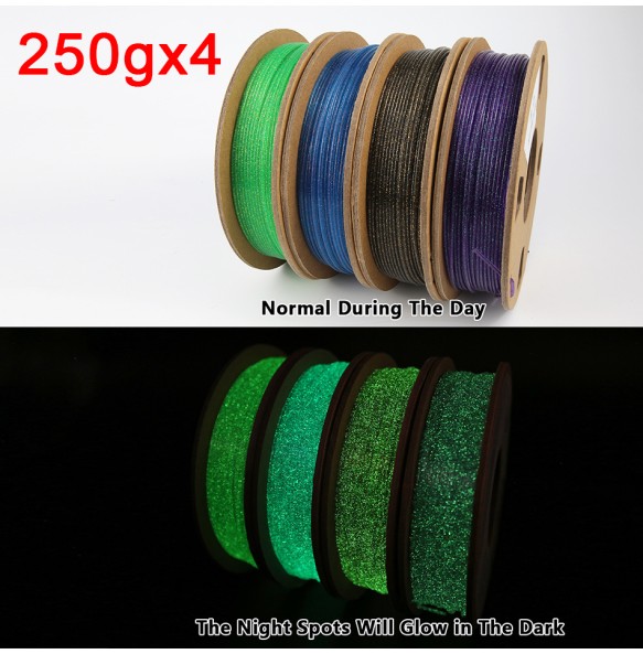 Luminous Filament PLA 1kg 3D Printer Filamento PLA 1.75mm Glowing in the Dark Noctilucent 3D Printing Filaments Rainbow Firefly