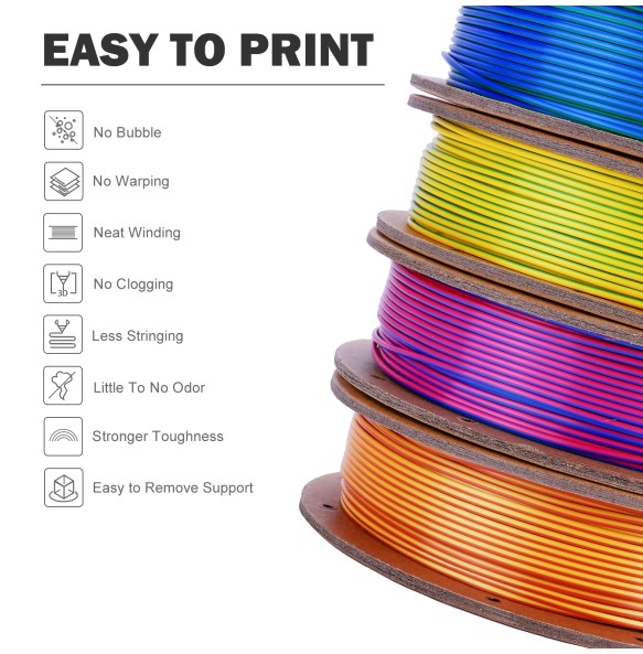 ERYONE 200g Dual Colors Silk PLA Filament For FDM 3D Printer 1.75mm ±0.03 High Quality New arrival Impresora 3D Printting