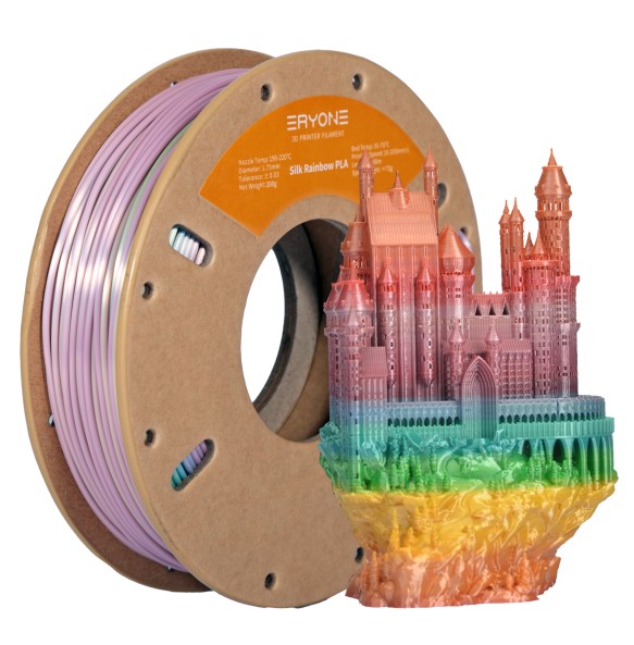 Eryone 200G Rainbow PLA Filament Multicolor Perfect Spooled 1.75mm 200G Texture For 3D Printer Fast Shipping