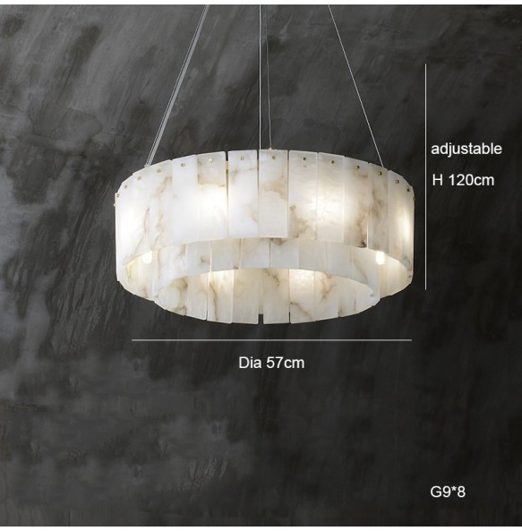 Postmodern LED Natural Marble Pendant Light Home Decor Elegant Suspension Luminaire Lustre Living Room Villa Chandelier