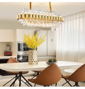 Nordic Gold Crystal Ceiling Chnadelier Home Decor Luxury Hanging Lamps over Dining Table Living Room Lustre Big Lamps