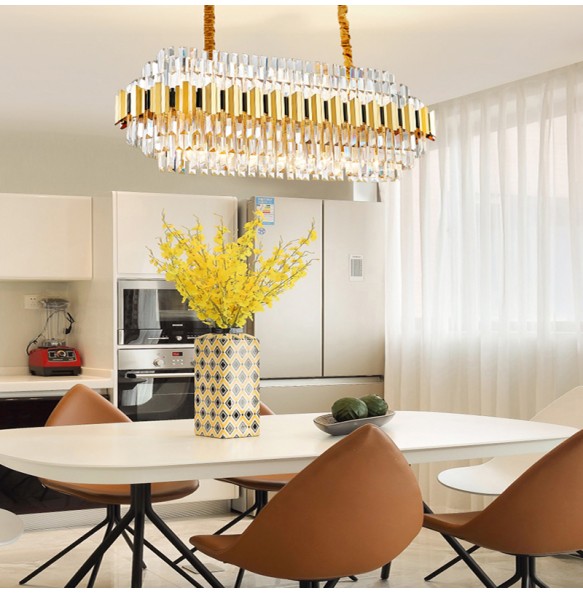 Nordic Gold Crystal Ceiling Chnadelier Home Decor Luxury Hanging Lamps over Dining Table Living Room Lustre Big Lamps