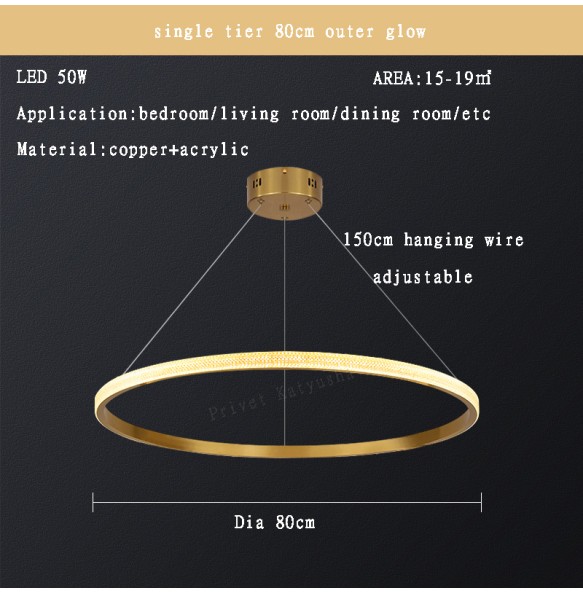 Modern Round Ring Led Pendant Lights Dimmable for Bedroom Dining Living Room Designer Chandelier Home Decor Lusters Luminaires