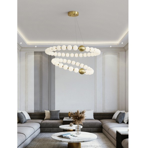 LED Modern Suspension Ivory White Pearl Necklace Shaped Pendant Light Room Decor Ball Hanging Lamp Home Decor Light Fixture