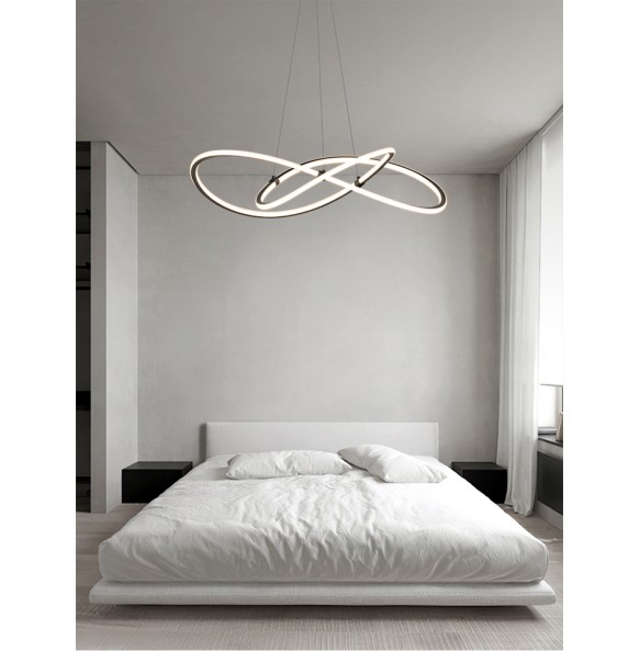 Minimalism Post Modern Suspension Dimmable LED Line Combination Pendant Light Hanging Lamp Home Decor Appliance Study Bedroom