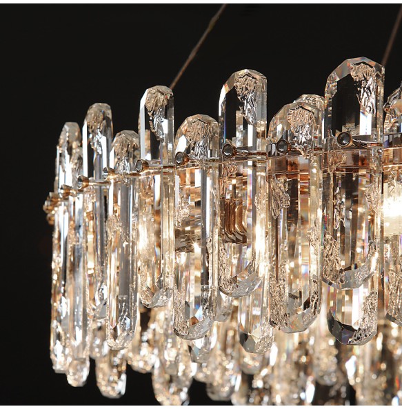 Lustre Luxury K9 Crystal Pendant Lights Modern Elegant Gold Chandelier Home Decoration Light Fixture for Foyer Living Room Villa