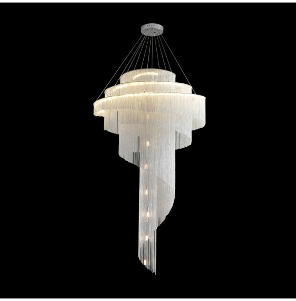 Led New Design Aluminum Tassel Pendant Light Luxury Gold Avize Modelleri 2024 Creative Lustre Salon Plafonnier Living Room Villa