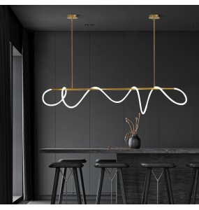 2024 Modern Long Hose Led Ceiling Chandelier for Dining Room Kitchen Bar Pendant Lighting Suspension Design Lusters Luminaires