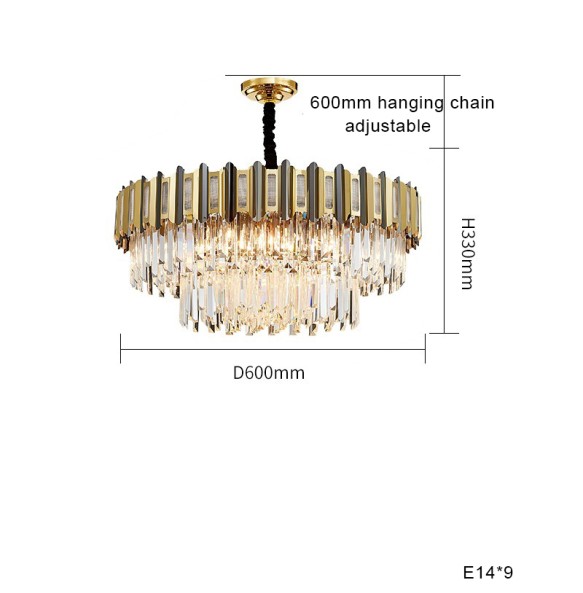 Postmodern New Trend LED Pendant Light Gold Chandelier Dimmable Home Decor Crystal Lustre Lampara for Living Room