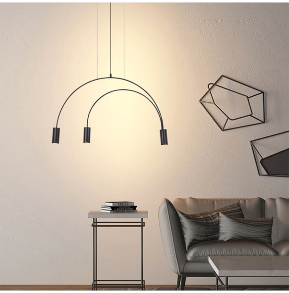 Nordic Style Minimalism Modern Suspension Black Gold Chandelier 2024 Dimmable LED Hanging Lamp Home Decor Appliance Cafe Hotel