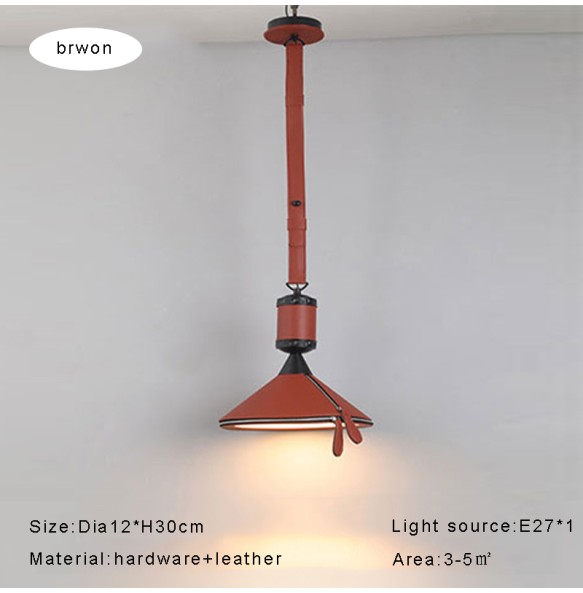 Modern Minimalist Belt Pendant Lamp blue Brown Light Luxury stylish Leather Hanging Lamps for Dining Room Kitchen Island Bedside