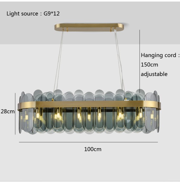 Light Luxury Glass Pendant Light for Ceiling Glass Lustres Lampara Clear Led Chandelier Lighting Home Decor Lampe for Bedroom