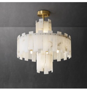 Postmodern LED Natural Marble Pendant Light Home Decor Elegant Suspension Luminaire Lustre Living Room Villa Chandelier