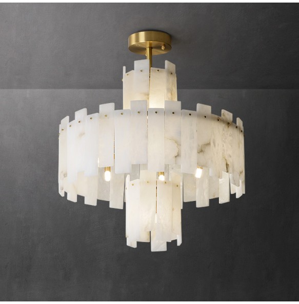 Postmodern LED Natural Marble Pendant Light Home Decor Elegant Suspension Luminaire Lustre Living Room Villa Chandelier