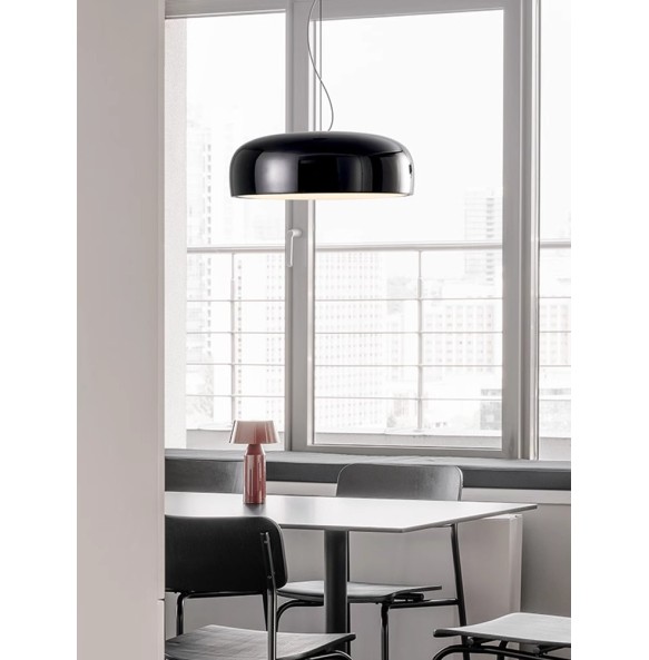 Modern Italian Led Round Minimalist Pendant Lights Black Hanging Lamps over Dining Table Home Decoration Kitchen Island Lustres