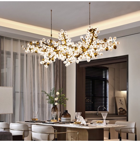 White Luxury Large Glass Pendant Lights Led Home Decor Postmodern Chandelier Creative Lamps Lustres for Villa Foyer Lobby