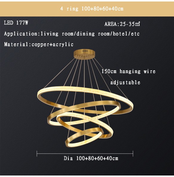 Modern Round Ring Led Pendant Lights Dimmable for Bedroom Dining Living Room Designer Chandelier Home Decor Lusters Luminaires