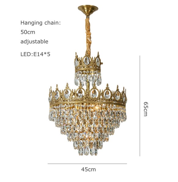 Lustre Newest Design Hanging Lamp E27 LED Noble Style Gold Pendant Light Modern Suspension Light Luxury Home Decor Lobby Foyer