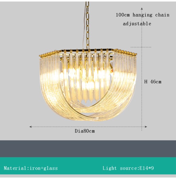 Lustre Glass Hanging Lamp Dimmable LED Modern Suspension Light Luxury Pendant Light Home Decor Appliance Restaurant Hotel