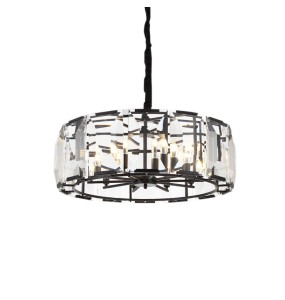 Nordic Luxury Crystal Pendant Lamp Black Ceiling Light Suspension Luminaire Home Decor Chandelier for Lobby Foyer