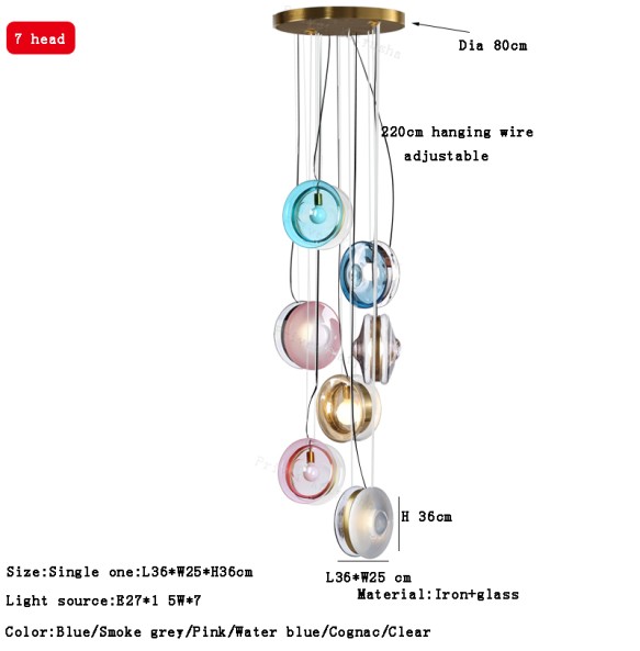 Modern Glass Hanging Lmap for Ceiling Long Led Chandeliers Pendant Light 2024 New Designer Lustres for Dining Room Staircase