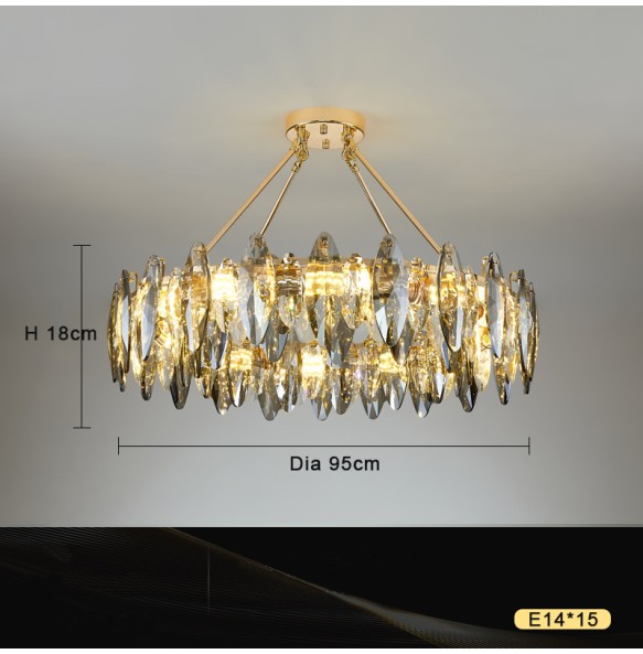 Led Postmodern New Fashion Chandelier Gold Pendant Light Luxury Chandelier Dimmable Living Room Bedroom Decoration Lustre