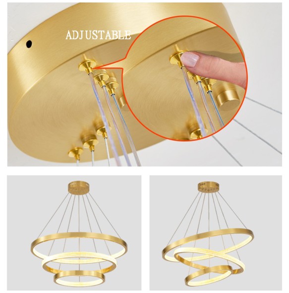 Modern Round Ring Led Pendant Lights Dimmable for Bedroom Dining Living Room Designer Chandelier Home Decor Lusters Luminaires