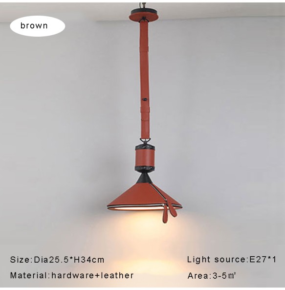 Modern Minimalist Belt Pendant Lamp blue Brown Light Luxury stylish Leather Hanging Lamps for Dining Room Kitchen Island Bedside