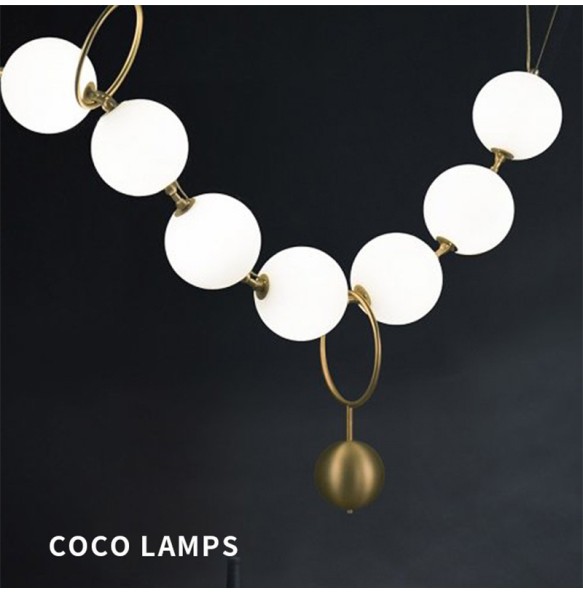 Modern 2024 Ceiling Chandelier Pearl Necklace Shaped Light Fixture Ivory White LED Home Decor Hanging Lamp above Dining Room