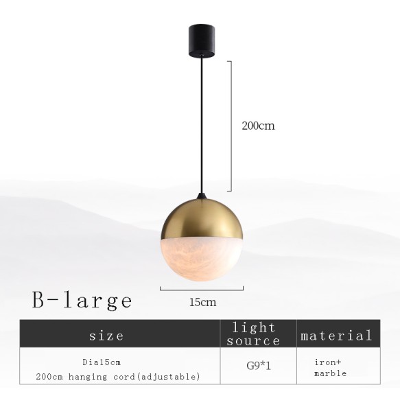 Marble Pendant Light Modern Creative Hanging Lamp for Ceiling Home Decoration Lamparas Para Habitacion Led Bedside Lustre