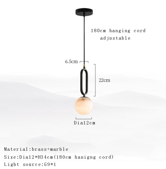 Pendant Light with Marble Modern Led Luxury Restaurant Ceiling Chandelier Home Decor Lustres Dining Room 2024 Hanging Lamp