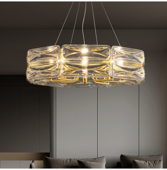 Postmodern New Creative Glass LED Pendant Light Home Decor Dimmable Suspension Luminaire Lustre Chandelier for Kitchen Island