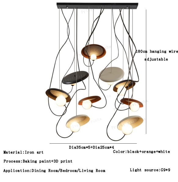 Modern 2024 Creative Ceiling Chandelier Dining Room Lampara Designer New Lustre Cocina Pendant Lights Room Decor 3D Print Lights