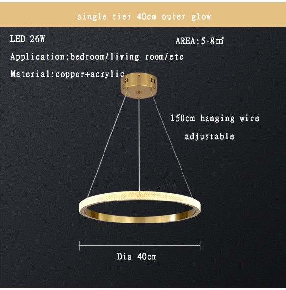 Modern Round Ring Led Pendant Lights Dimmable for Bedroom Dining Living Room Designer Chandelier Home Decor Lusters Luminaires