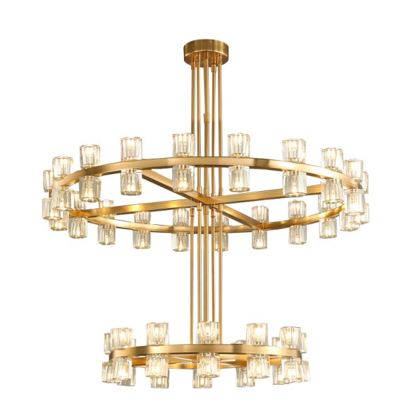 Modern Luxury Copper Crystal Led Pendant Light luminária Home Decor Chandelier Suspension for Foyer Living Room