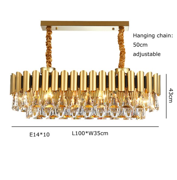 Luxury Gold Pendant Light Big 2024 Classic LED Dimmable Crystal Light Fixture Lustre Home Appliance Home Decor Dining Room