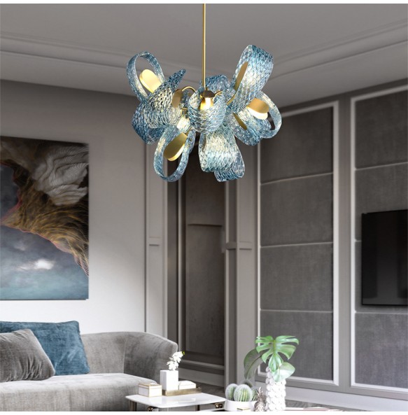 Luxury Long Chandelier Glass Modern Home Decoration Accessories Light Fixture for Dining Room Table 2024