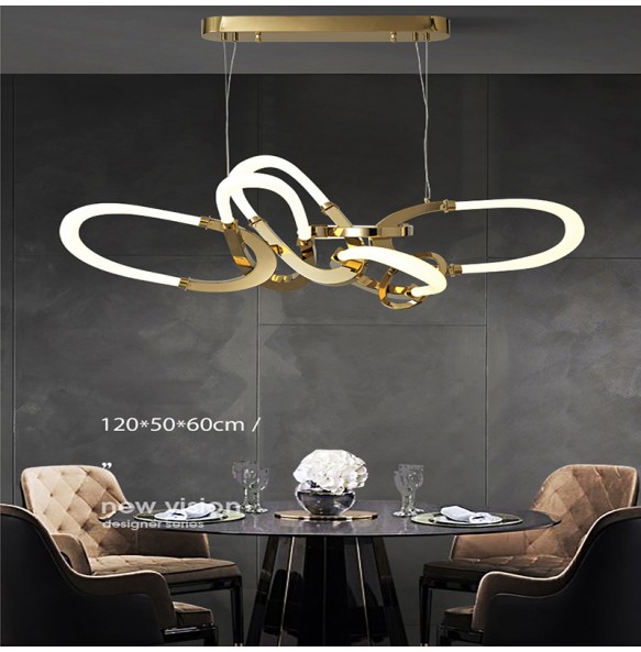 2024 Postmodern Minimalist Ceiling Chandelier Led Dining Room Lamps Lampara Designer Lustre Long Creative Pendant Lights Kitchen