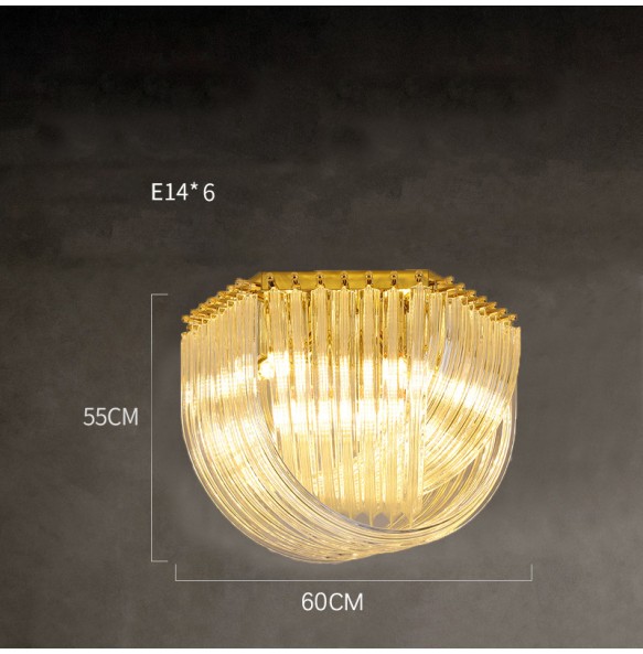 Lustre Glass Hanging Lamp Dimmable LED Modern Suspension Light Luxury Pendant Light Home Decor Appliance Restaurant Hotel