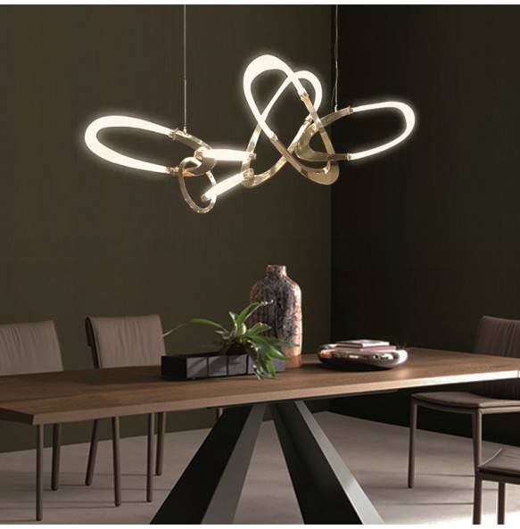 2024 Postmodern Minimalist Ceiling Chandelier Led Dining Room Lamps Lampara Designer Lustre Long Creative Pendant Lights Kitchen