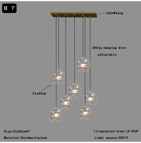 Nordic Led Glass Pendant Light Modern Kitchen Hanging Lights Bar Lustres Lamp Dining Living Room Home Decor Lighting Fixtures