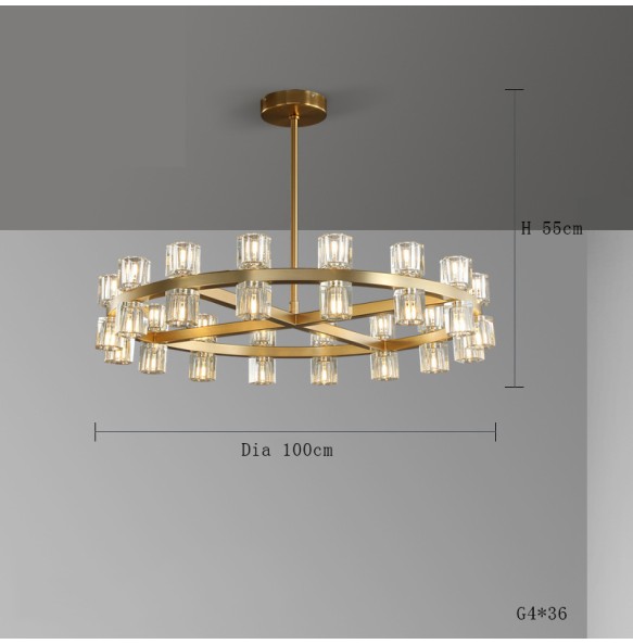 Modern Luxury Copper Crystal Led Pendant Light luminária Home Decor Chandelier Suspension for Foyer Living Room